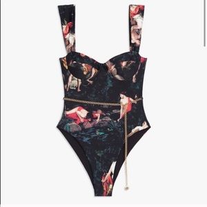 WEWOREWHAT danielle bathing suit painted angels L